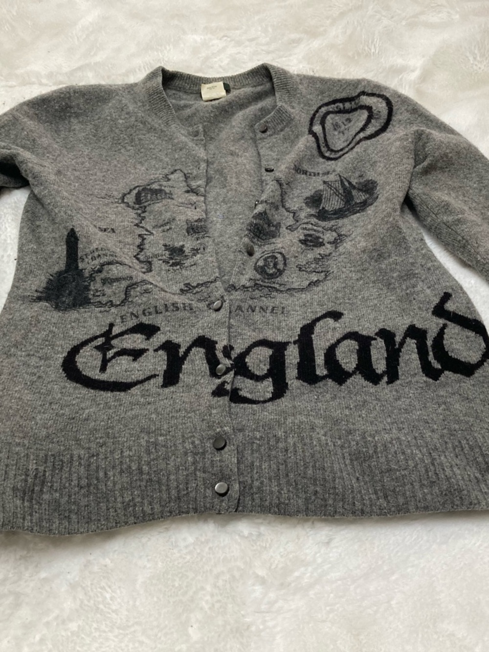 J. Crew Women's Gray Graphic Tee & Cardigan Set